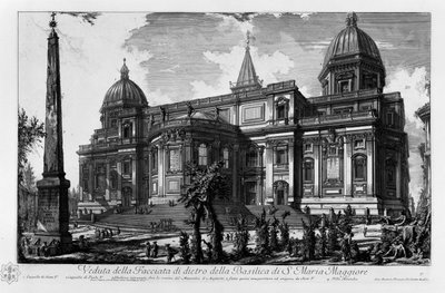 View of the Back Facade of the Basilica of Santa Maria Maggiore, Chapel of Sixtus V, Chapel of Paul V, Esquiline Obelisk Found Among the Ruins of the Mausoleum of Augustus, and Transported and Erected There by Sixtus V, Villa Montalto by Giovanni Battista Piranesi